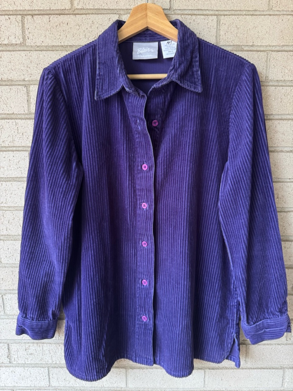 Vintage Blair Purple Corduroy Button Down Shirt | Soft Grunge Indie | Medium
